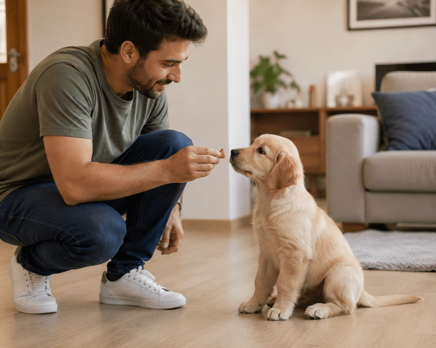 adestramento de filhotes com reforço positivo
