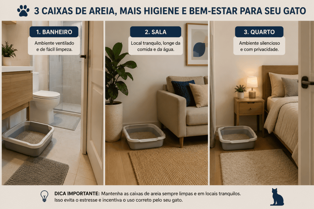 regra-n1-caixas-areia-multiplos-gatos-1024x683 Gato Não Usa a Caixa de Areia: Causas e Como Resolver