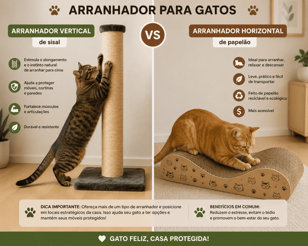 tipos-arranhador-gatos-sisal-papelao-1024x819 Gato Arranha Tudo e Todos: Por Que Acontece e Como Redirecionar